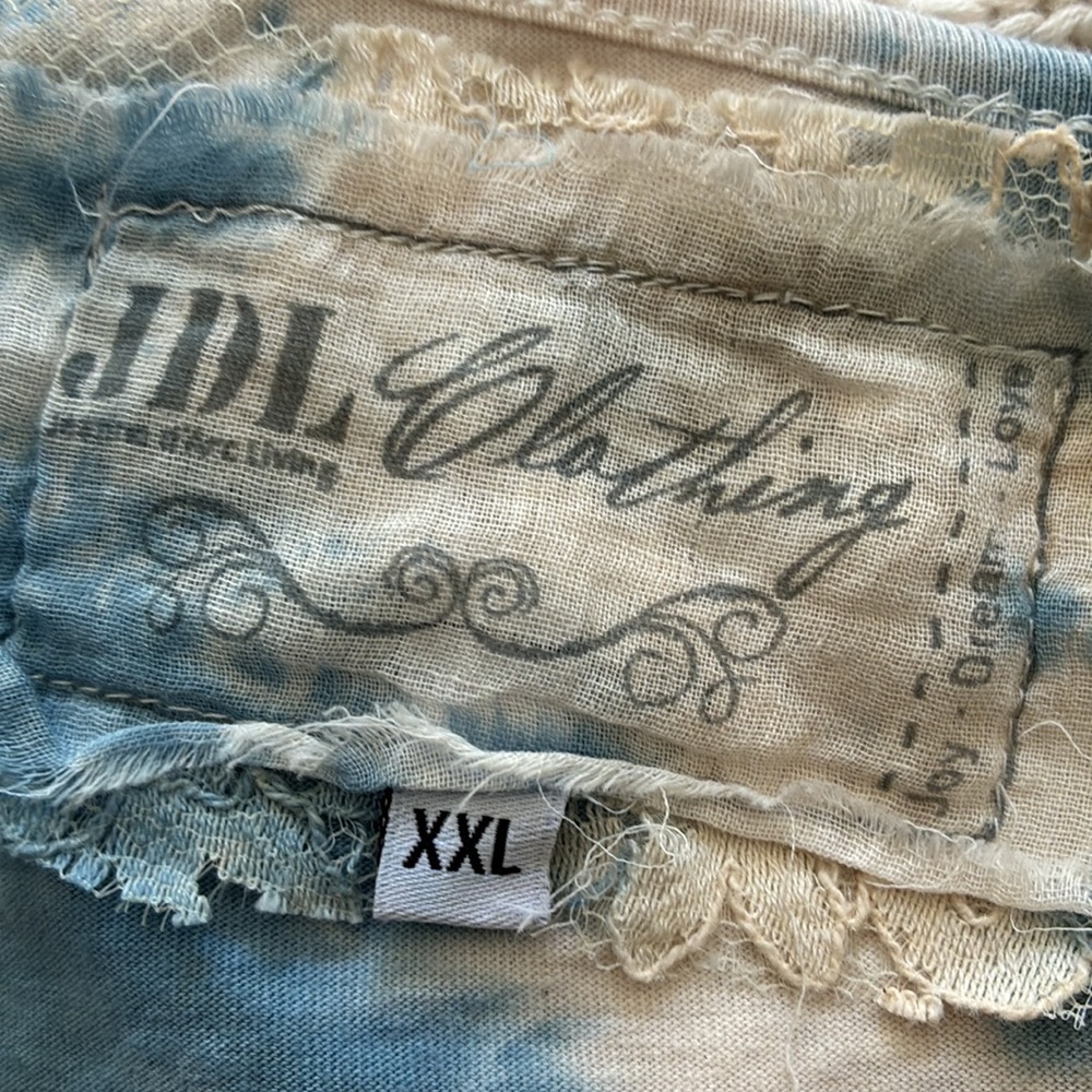 JDL Blue and Cream Tie-Dye Long Sleeve Dress - Picture 6 of 9
